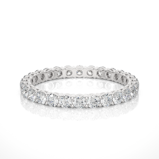 1.12 Carat Round Shaped Lab Grown Diamond & Natural 10k Solid Gold  Eternity Band Ring For Women's - HIGHCARAT DIAMONDS