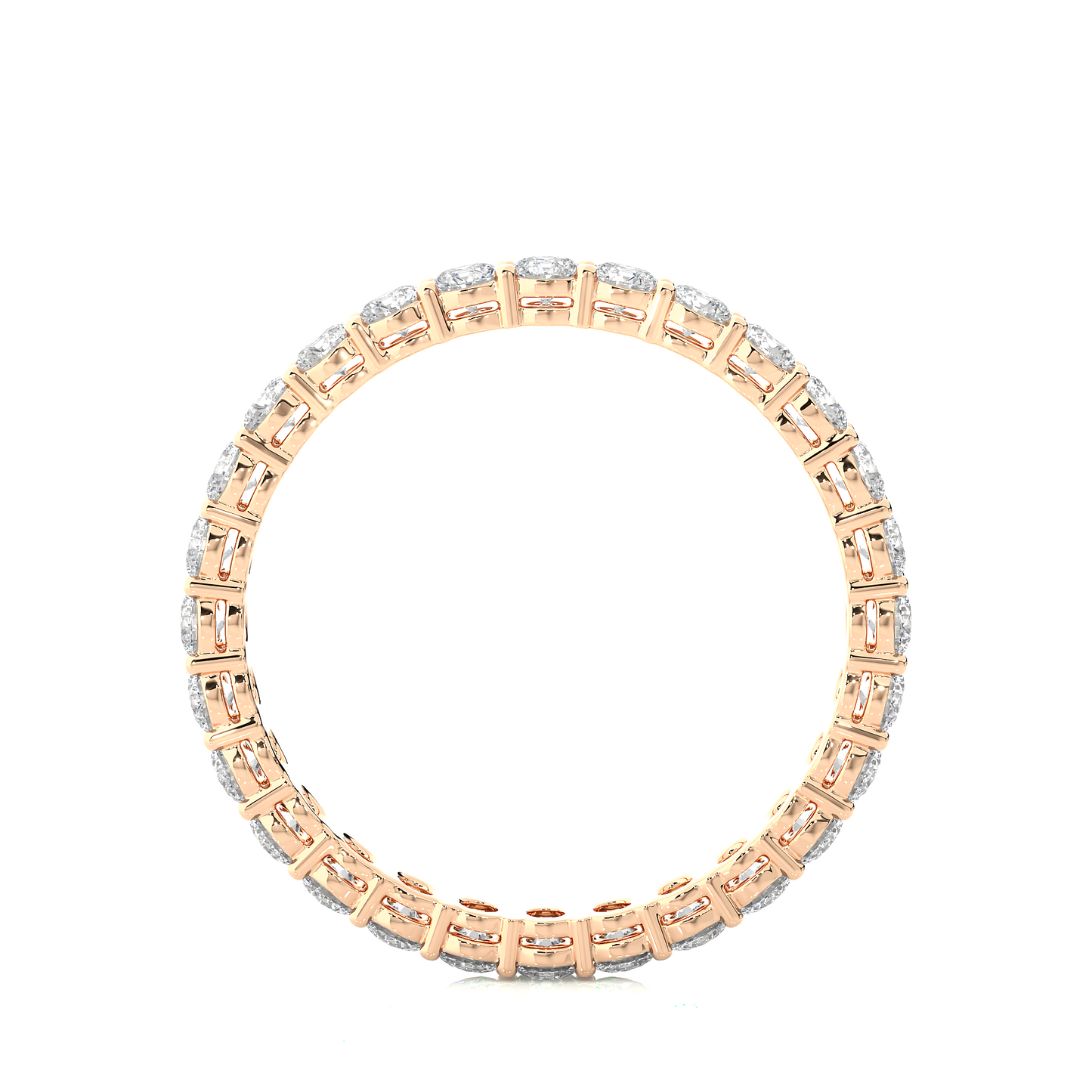 1.12 Carat Round Shaped Lab Grown Diamond & Natural 10k Solid Gold  Eternity Band Ring For Women's - HIGHCARAT DIAMONDS