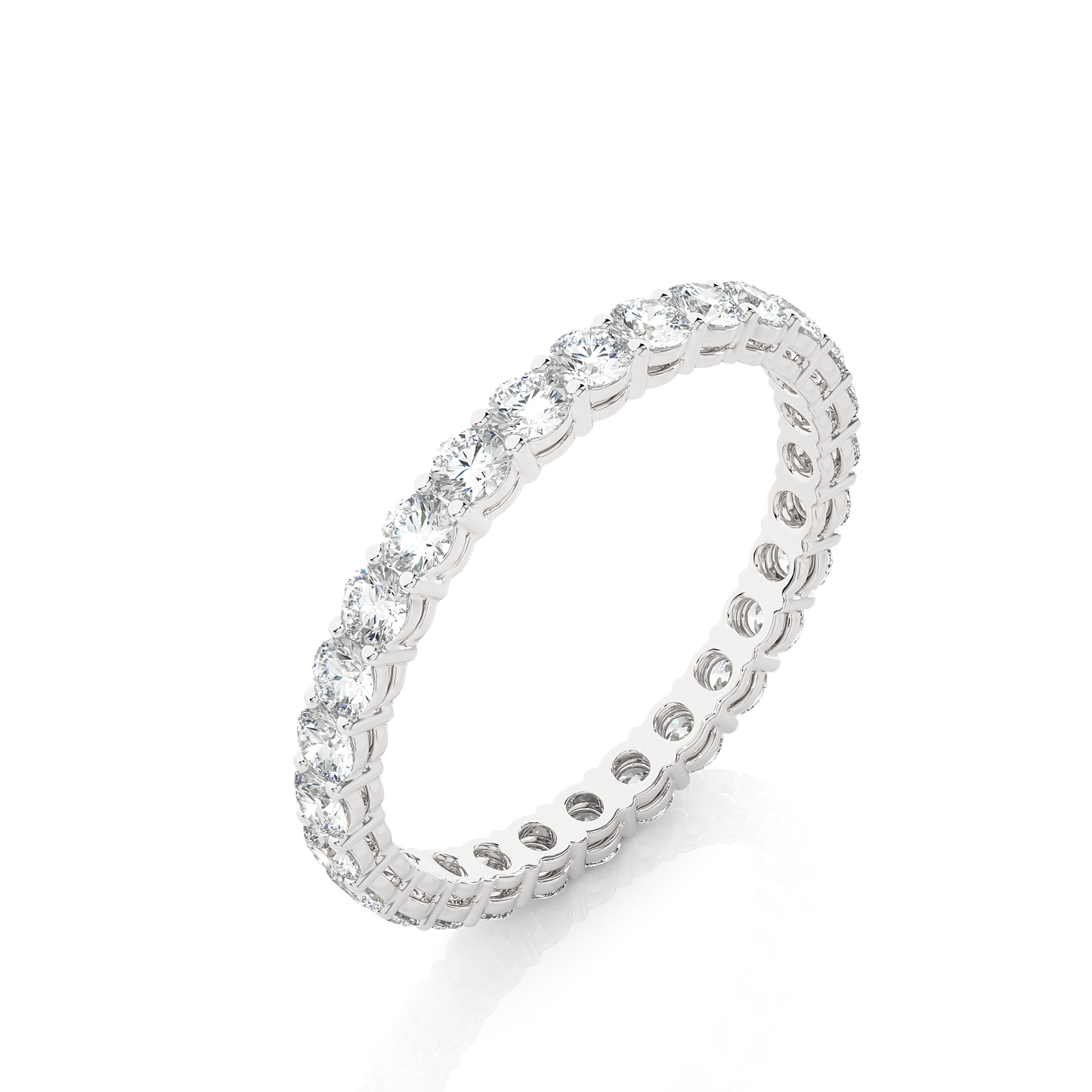 1.12 Carat Round Shaped Lab Grown Diamond & Natural 10k Solid Gold  Eternity Band Ring For Women's - HIGHCARAT DIAMONDS