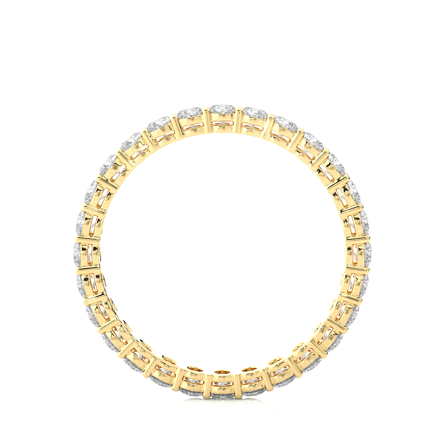 1.12 Carat Round Shaped Lab Grown Diamond & Natural 10k Solid Gold  Eternity Band Ring For Women's - HIGHCARAT DIAMONDS