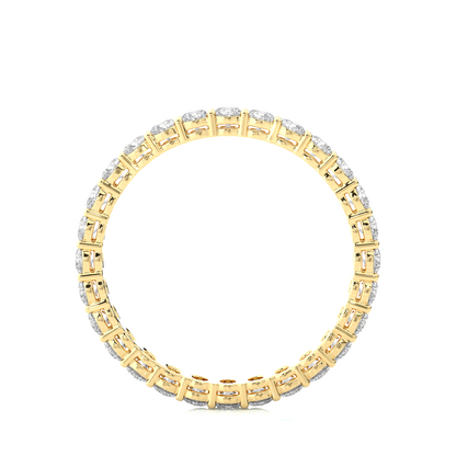 1.12 Carat Round Shaped Lab Grown Diamond & Natural 10k Solid Gold  Eternity Band Ring For Women's - HIGHCARAT DIAMONDS