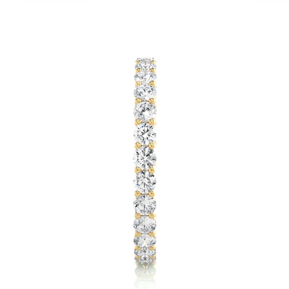 1.12 Carat Round Shaped Lab Grown Diamond & Natural 10k Solid Gold  Eternity Band Ring For Women's - HIGHCARAT DIAMONDS