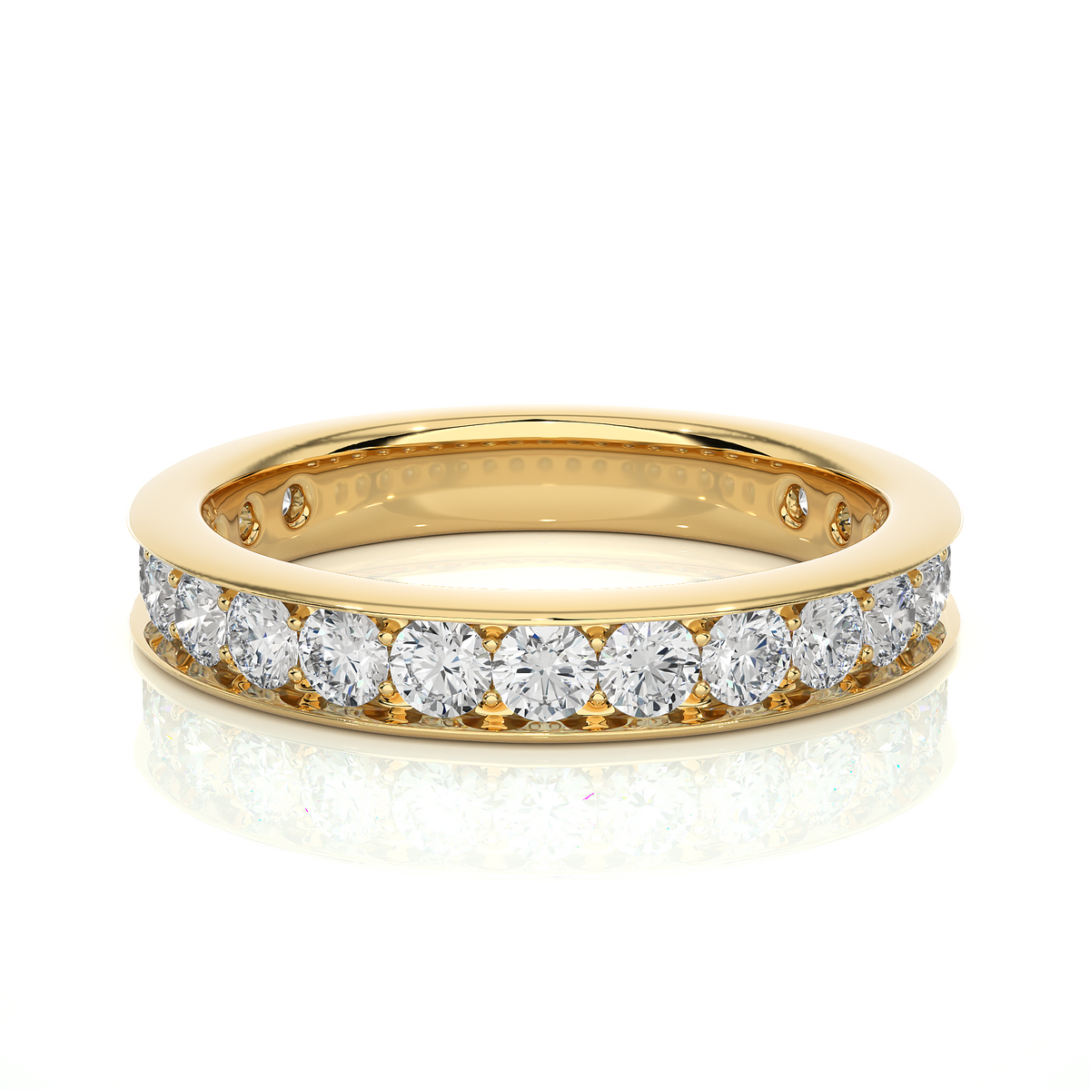 1.12 CT Minimalist Stackable Band Ring Elegant Everyday Jewelry With Round Labgrown Diamond - HIGHCARAT DIAMONDS