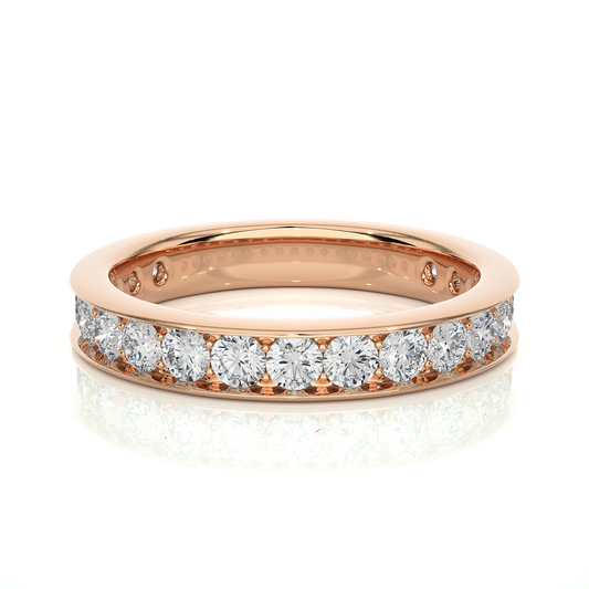 1.12 CT Minimalist Stackable Band Ring Elegant Everyday Jewelry With Round Labgrown Diamond - HIGHCARAT DIAMONDS