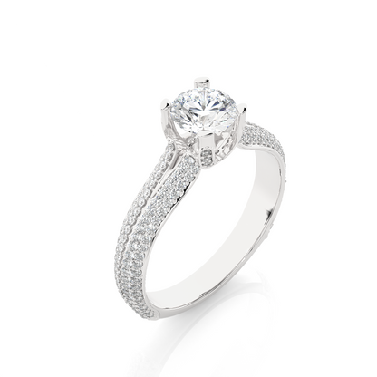 1.13 CT Colorless Round Shape Lab Grown Diamond Ring, 14K Solid Gold Perfect, Stunning proposal Ring - HIGHCARAT DIAMONDS
