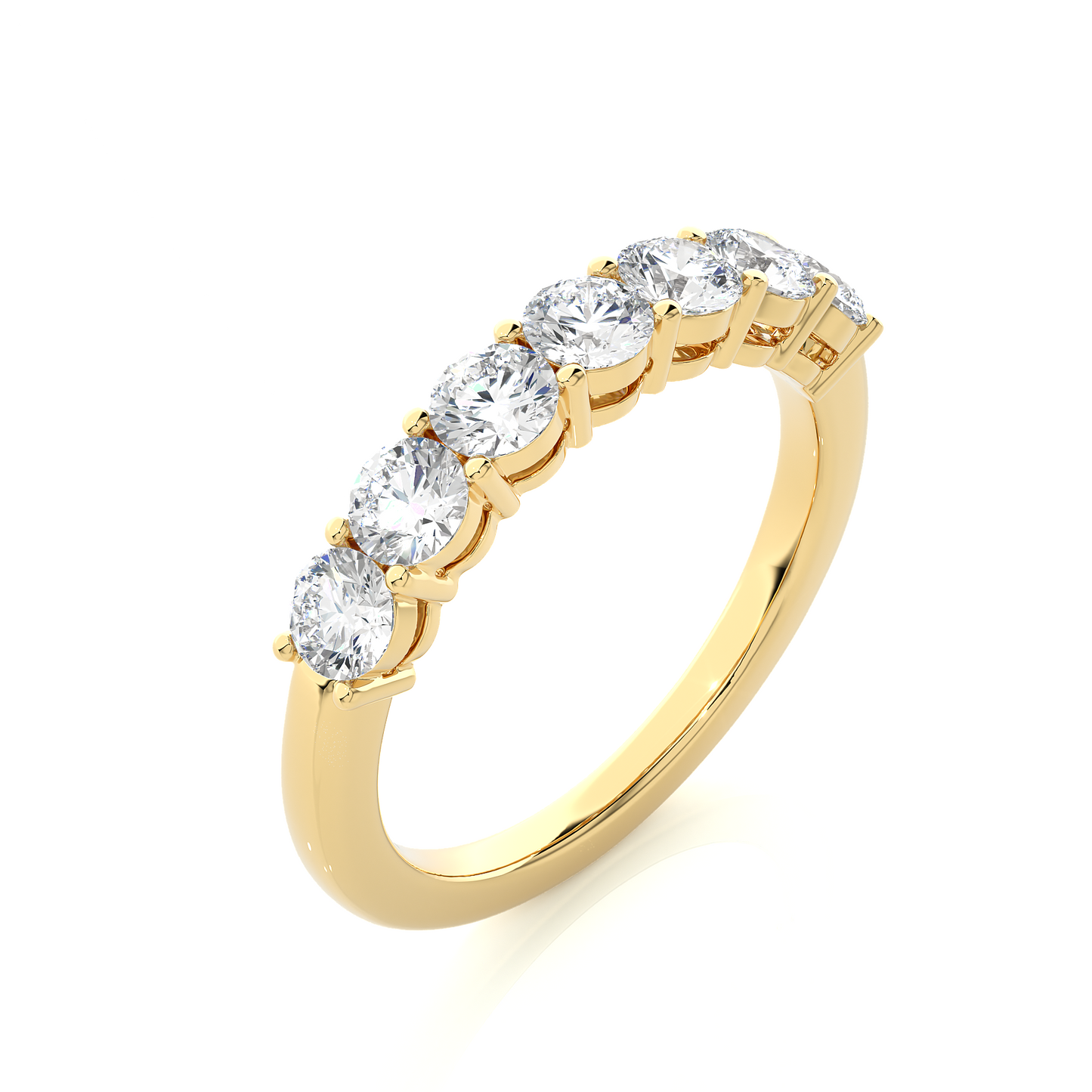 1.13 CT Labgrown Diamond Half Eternity Band Round Shaped Ecofriendly gift for Special one - HIGHCARAT DIAMONDS