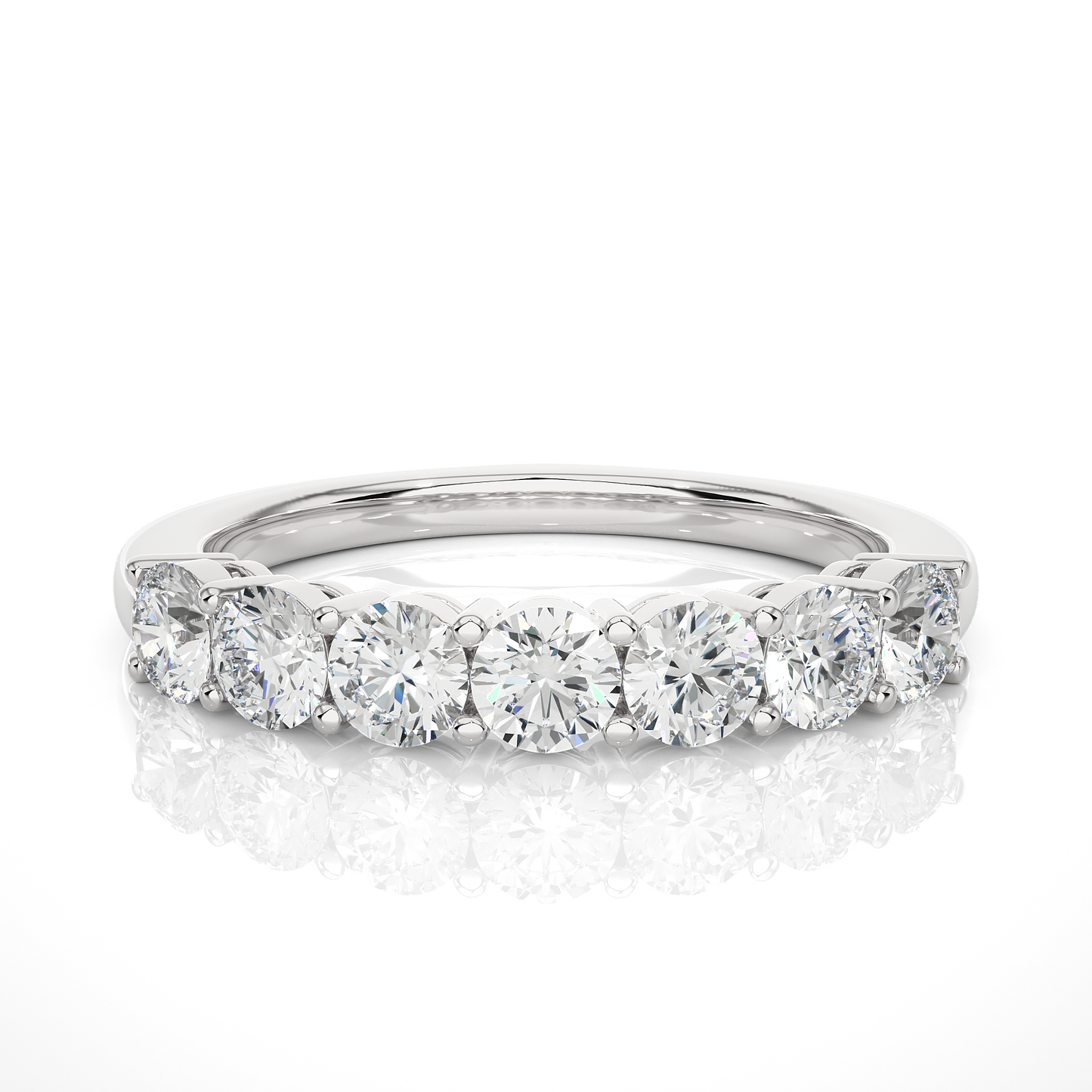 1.13 CT Labgrown Diamond Half Eternity Band Round Shaped Ecofriendly gift for Special one - HIGHCARAT DIAMONDS