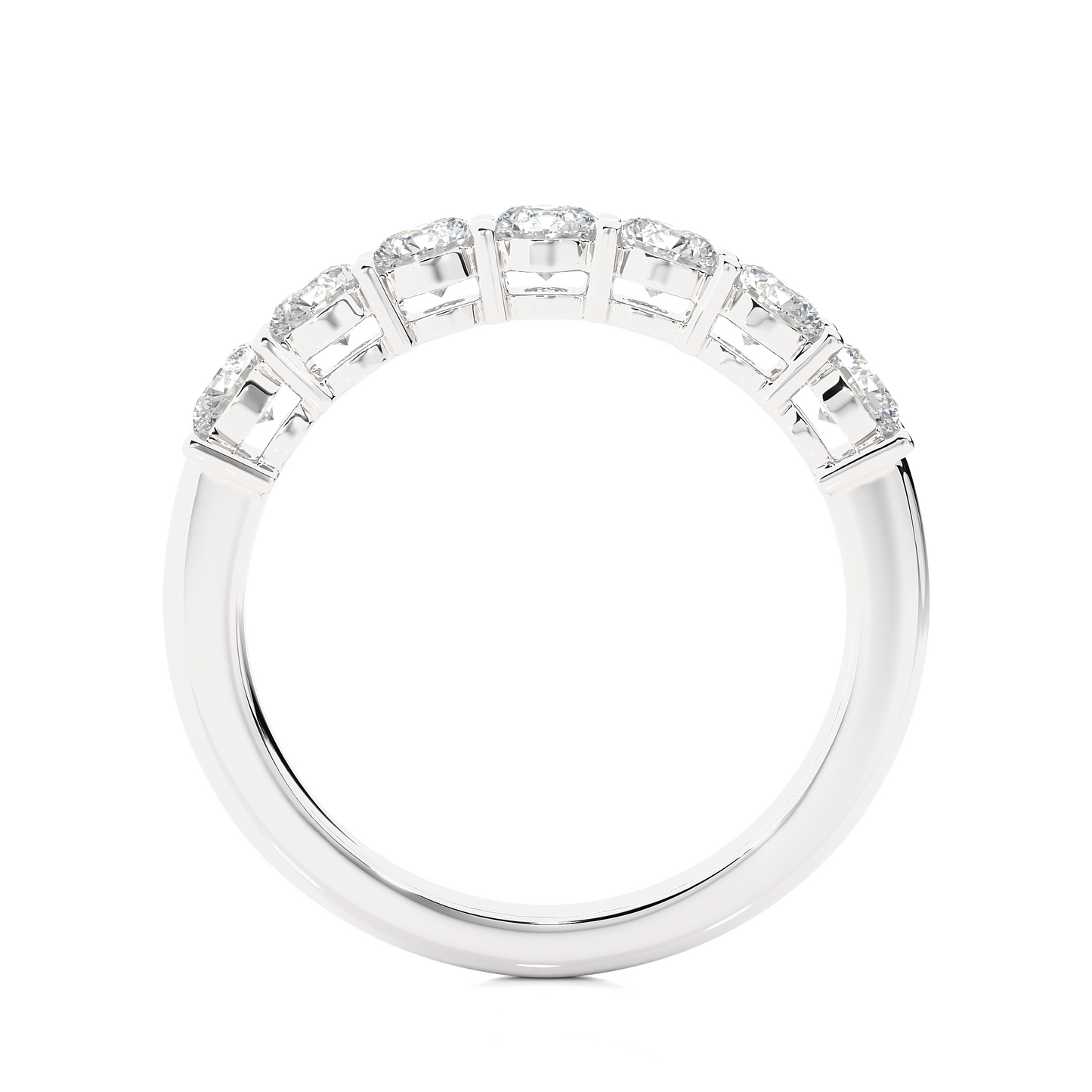 1.13 CT Labgrown Diamond Half Eternity Band Round Shaped Ecofriendly gift for Special one - HIGHCARAT DIAMONDS