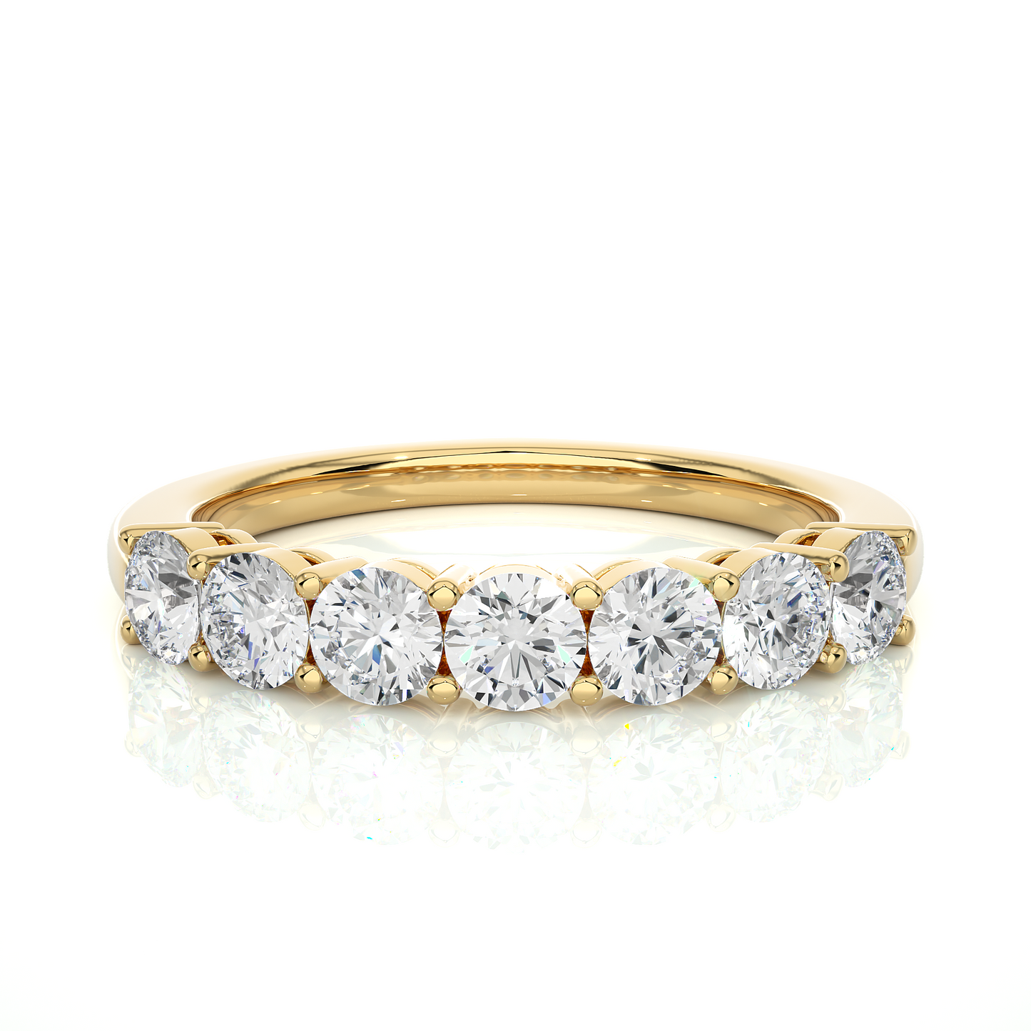1.13 CT Labgrown Diamond Half Eternity Band Round Shaped Ecofriendly gift for Special one - HIGHCARAT DIAMONDS