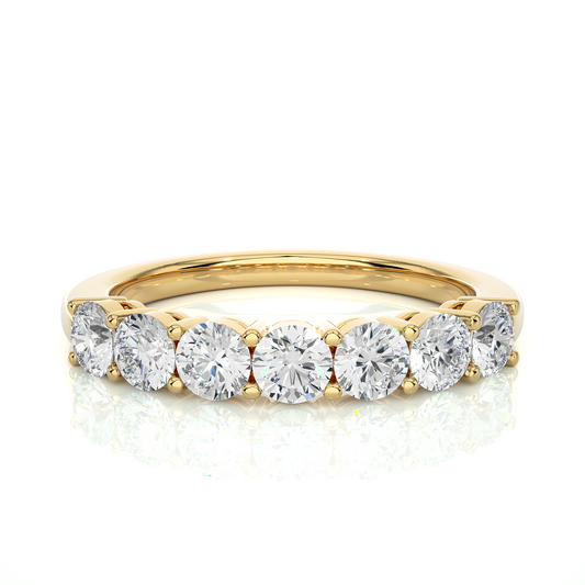 1.13 CT Labgrown Diamond Half Eternity Band Round Shaped Ecofriendly gift for Special one - HIGHCARAT DIAMONDS