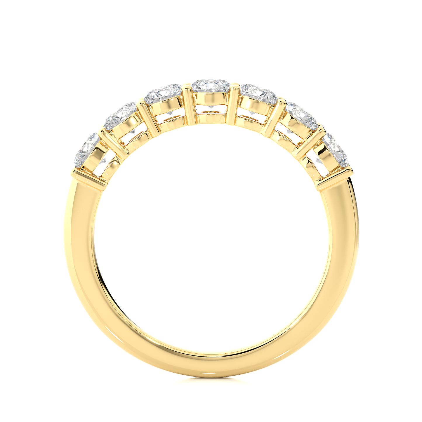 1.13 CT Labgrown Diamond Half Eternity Band Round Shaped Ecofriendly gift for Special one - HIGHCARAT DIAMONDS
