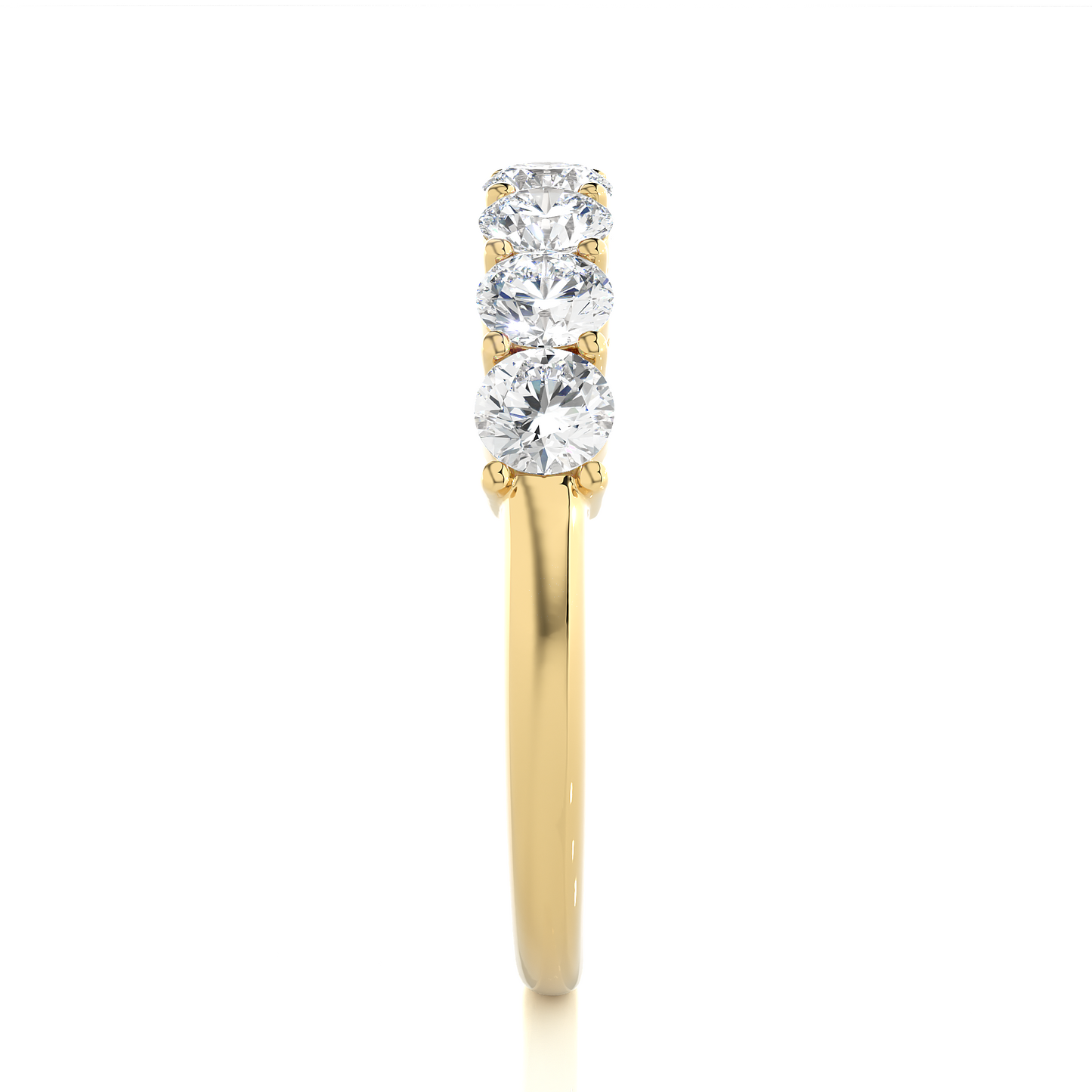 1.13 CT Labgrown Diamond Half Eternity Band Round Shaped Ecofriendly gift for Special one - HIGHCARAT DIAMONDS