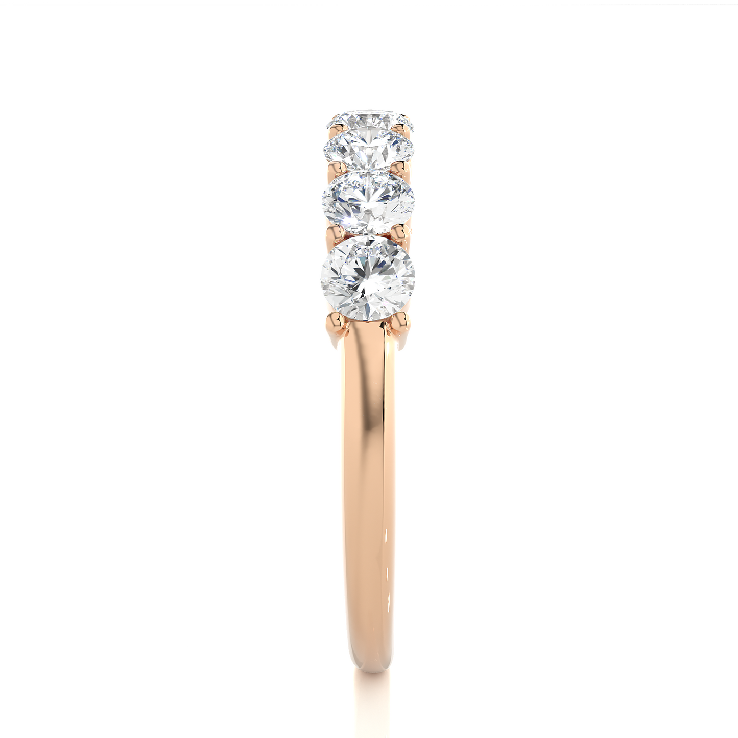 1.13 CT Labgrown Diamond Half Eternity Band Round Shaped Ecofriendly gift for Special one - HIGHCARAT DIAMONDS
