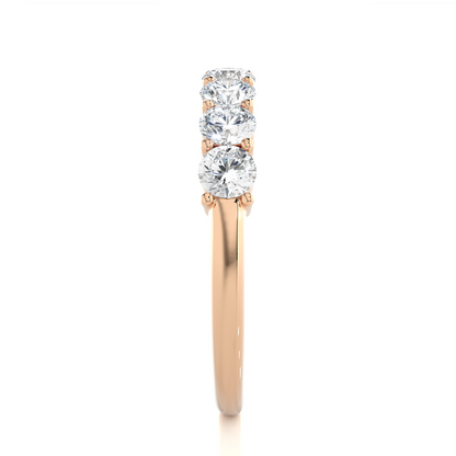 1.13 CT Labgrown Diamond Half Eternity Band Round Shaped Ecofriendly gift for Special one - HIGHCARAT DIAMONDS