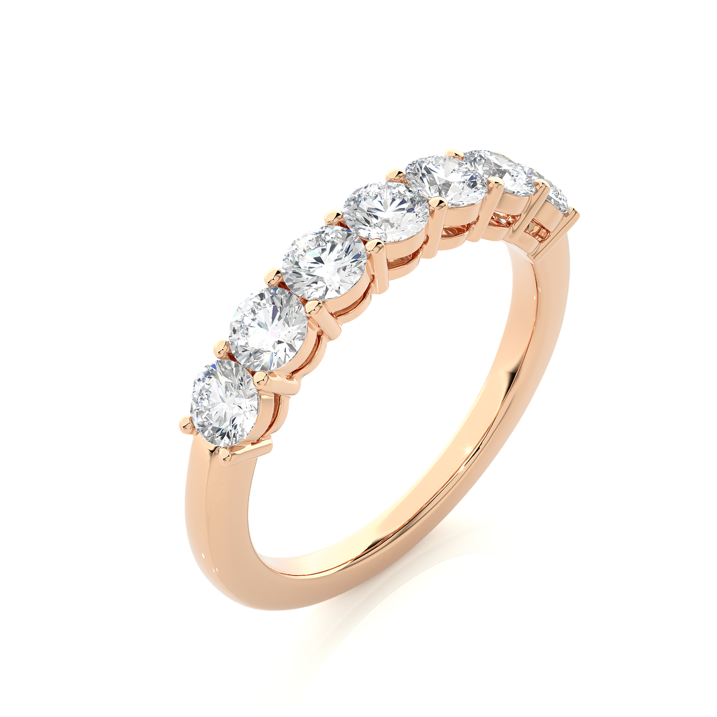 1.13 CT Labgrown Diamond Half Eternity Band Round Shaped Ecofriendly gift for Special one - HIGHCARAT DIAMONDS