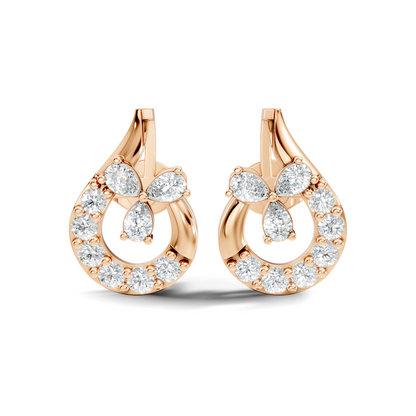 1.13 Ct Round And Pear Shape Lab Grown 7 Natural Diamond Ethically Unique Shape Earrings For Girl - HIGHCARAT DIAMONDS