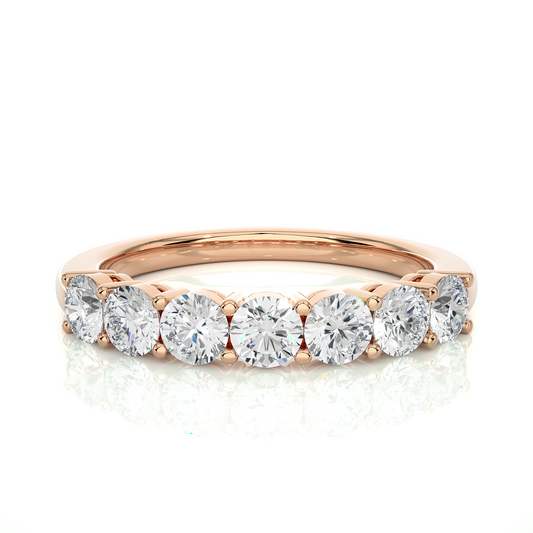 1.13 CT Labgrown Diamond Half Eternity Band Round Shaped Ecofriendly gift for Special one - HIGHCARAT DIAMONDS