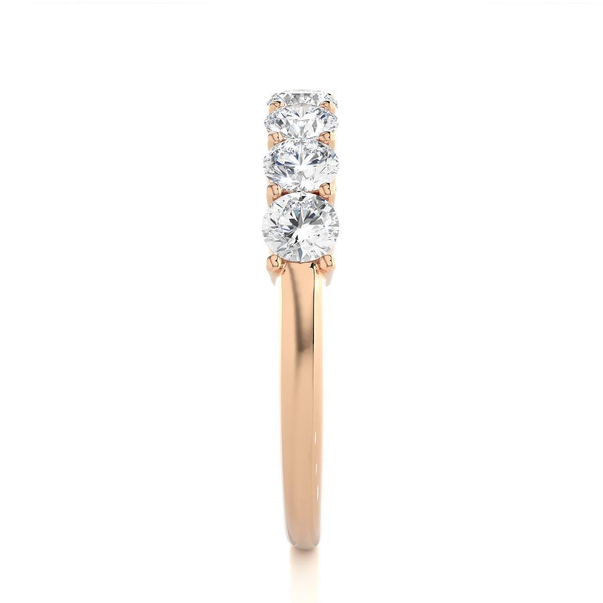 1.13 CT Labgrown Diamond Half Eternity Band Round Shaped Ecofriendly gift for Special one - HIGHCARAT DIAMONDS