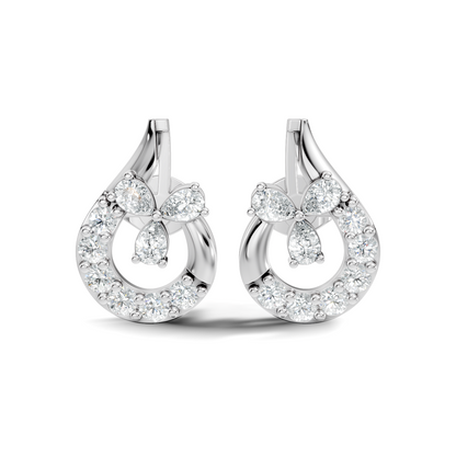 1.13 Ct Round And Pear Shape Lab Grown 7 Natural Diamond Ethically Unique Shape Earrings For Girl - HIGHCARAT DIAMONDS