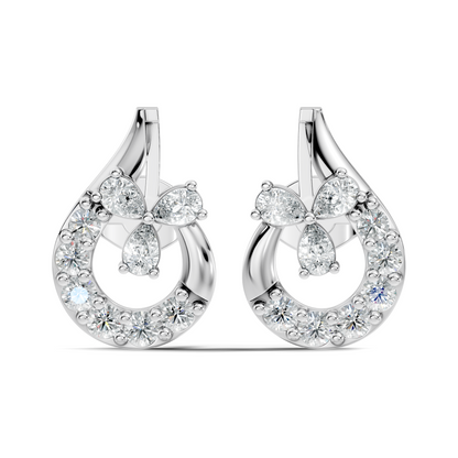 1.13 Ct Round And Pear Shape Lab Grown 7 Natural Diamond Ethically Unique Shape Earrings For Girl - HIGHCARAT DIAMONDS