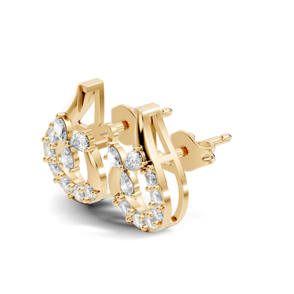 1.13 Ct Round And Pear Shape Lab Grown 7 Natural Diamond Ethically Unique Shape Earrings For Girl - HIGHCARAT DIAMONDS