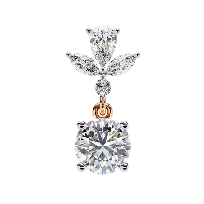 1.17Ct Round, Marquise And Pear Cut Diamond Delicate Stunning Dainty Statement Drop Bridesmaid Earring Gift For Women's - HIGHCARAT DIAMONDS