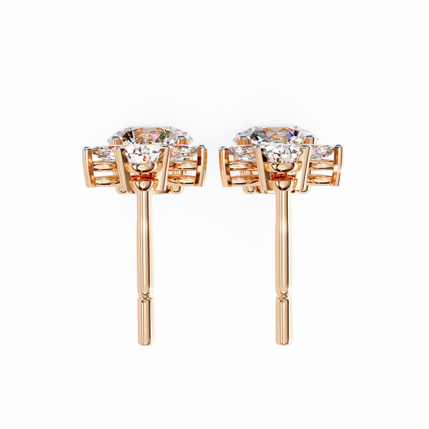 1.17Ct Round, Marquise And Pear Cut Diamond Delicate Stunning Dainty Statement Drop Bridesmaid Earring Gift For Women's - HIGHCARAT DIAMONDS
