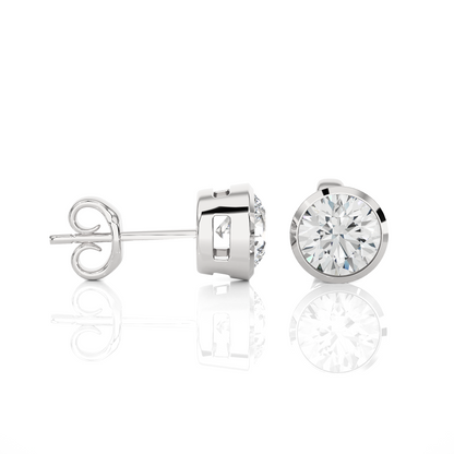 1.18 CT Round Shaped Certified Diamond Stud Earrings Light Weight Daily Wearing For Women's