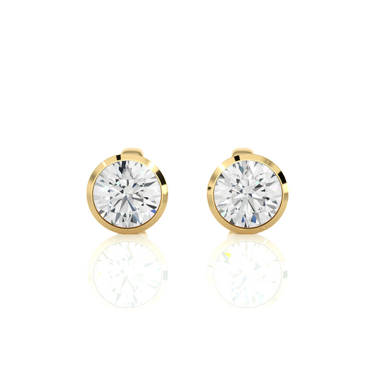 1.18 CT Round Shaped Certified Diamond Stud Earrings Light Weight Daily Wearing For Women's - HIGHCARAT DIAMONDS