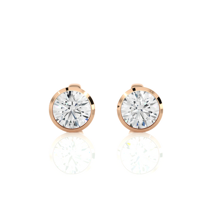 1.18 CT Round Shaped Certified Diamond Stud Earrings Light Weight Daily Wearing For Women's