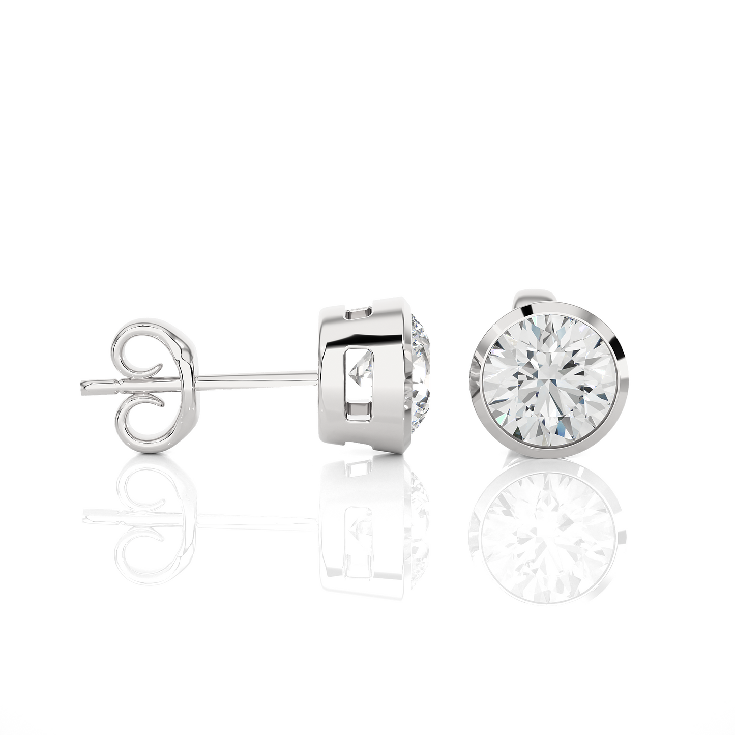 1.18 CT Round Shaped Certified Diamond Stud Earrings Light Weight Daily Wearing For Women's - HIGHCARAT DIAMONDS