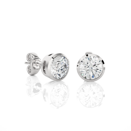 1.18 CT Round Shaped Certified Diamond Stud Earrings Light Weight Daily Wearing For Women's - HIGHCARAT DIAMONDS
