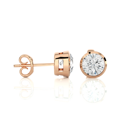 1.18 CT Round Shaped Certified Diamond Stud Earrings Light Weight Daily Wearing For Women's - HIGHCARAT DIAMONDS