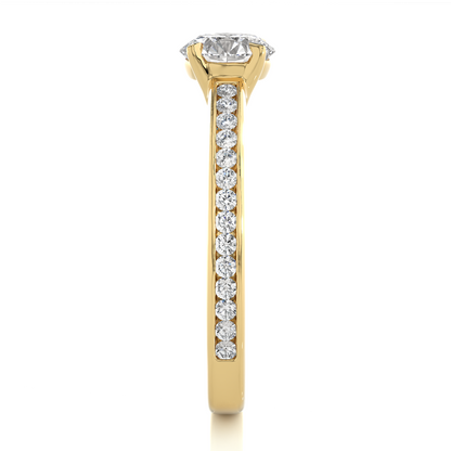 1.19 CT Cushion And Round Diamond Lab grown Diamond  With Accent  Stone Classic Diamond Ring for women