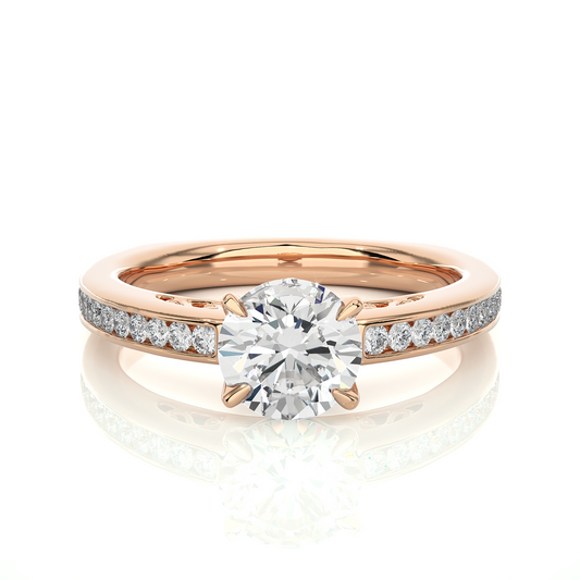1.19 CT Cushion And Round Diamond Lab grown Diamond  With Accent  Stone Classic Diamond Ring for women - HIGHCARAT DIAMONDS
