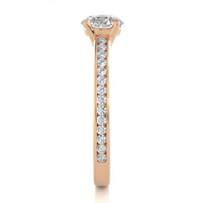 1.19 CT Cushion And Round Diamond Lab grown Diamond  With Accent  Stone Classic Diamond Ring for women