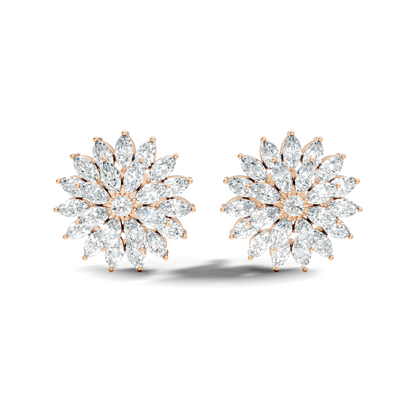 Round And Marquise Shape 1.19 Ct Natural & Lab Grown Diamond Fantastic Sizzling Diamond Earrings For Her - HIGHCARAT DIAMONDS
