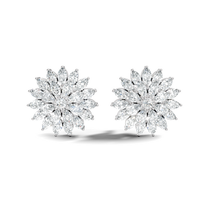 Round And Marquise Shape 1.19 Ct Natural & Lab Grown Diamond Fantastic Sizzling Diamond Earrings For Her - HIGHCARAT DIAMONDS