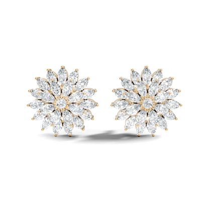 Round And Marquise Shape 1.19 Ct Natural & Lab Grown Diamond Fantastic Sizzling Diamond Earrings For Her - HIGHCARAT DIAMONDS