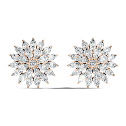 Round And Marquise Shape 1.19 Ct Natural & Lab Grown Diamond Fantastic Sizzling Diamond Earrings For Her - HIGHCARAT DIAMONDS