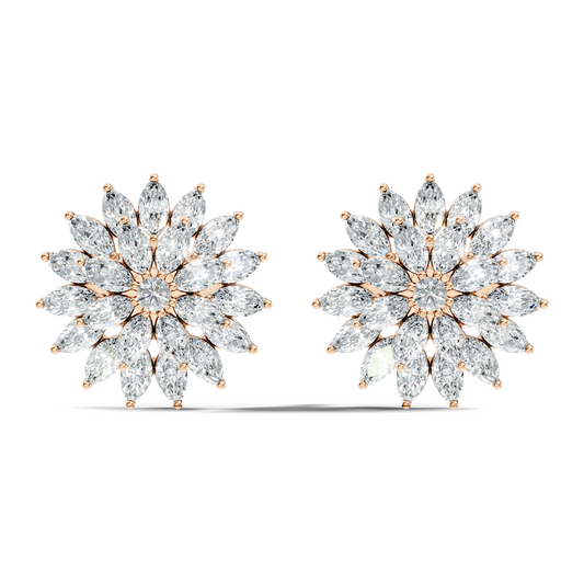 Round And Marquise Shape 1.19 Ct Natural & Lab Grown Diamond Fantastic Sizzling Diamond Earrings For Her - HIGHCARAT DIAMONDS
