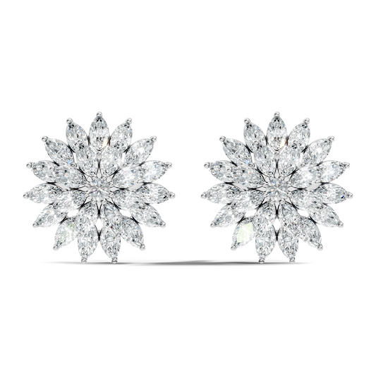 Round And Marquise Shape 1.19 Ct Natural & Lab Grown Diamond Fantastic Sizzling Diamond Earrings For Her - HIGHCARAT DIAMONDS