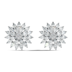 Round And Marquise Shape 1.19 Ct Natural & Lab Grown Diamond Fantastic Sizzling Diamond Earrings For Her - HIGHCARAT DIAMONDS
