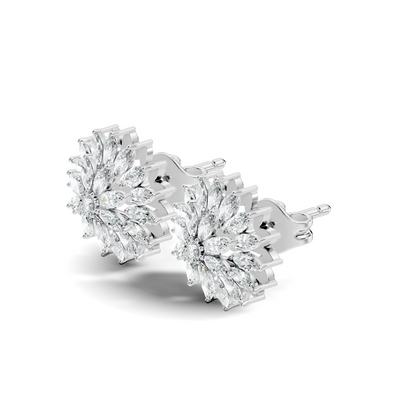 Round And Marquise Shape 1.19 Ct Natural & Lab Grown Diamond Fantastic Sizzling Diamond Earrings For Her - HIGHCARAT DIAMONDS
