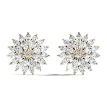 Round And Marquise Shape 1.19 Ct Natural & Lab Grown Diamond Fantastic Sizzling Diamond Earrings For Her - HIGHCARAT DIAMONDS