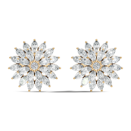 Round And Marquise Shape 1.19 Ct Natural & Lab Grown Diamond Fantastic Sizzling Diamond Earrings For Her - HIGHCARAT DIAMONDS