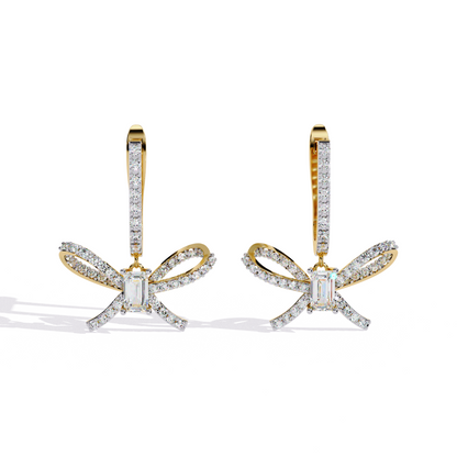 1.19Ct Round Cut High Quality Diamond Infinity Shape Minimalist Vintage Cluster Hoop Earring Gift For Her - HIGHCARAT DIAMONDS