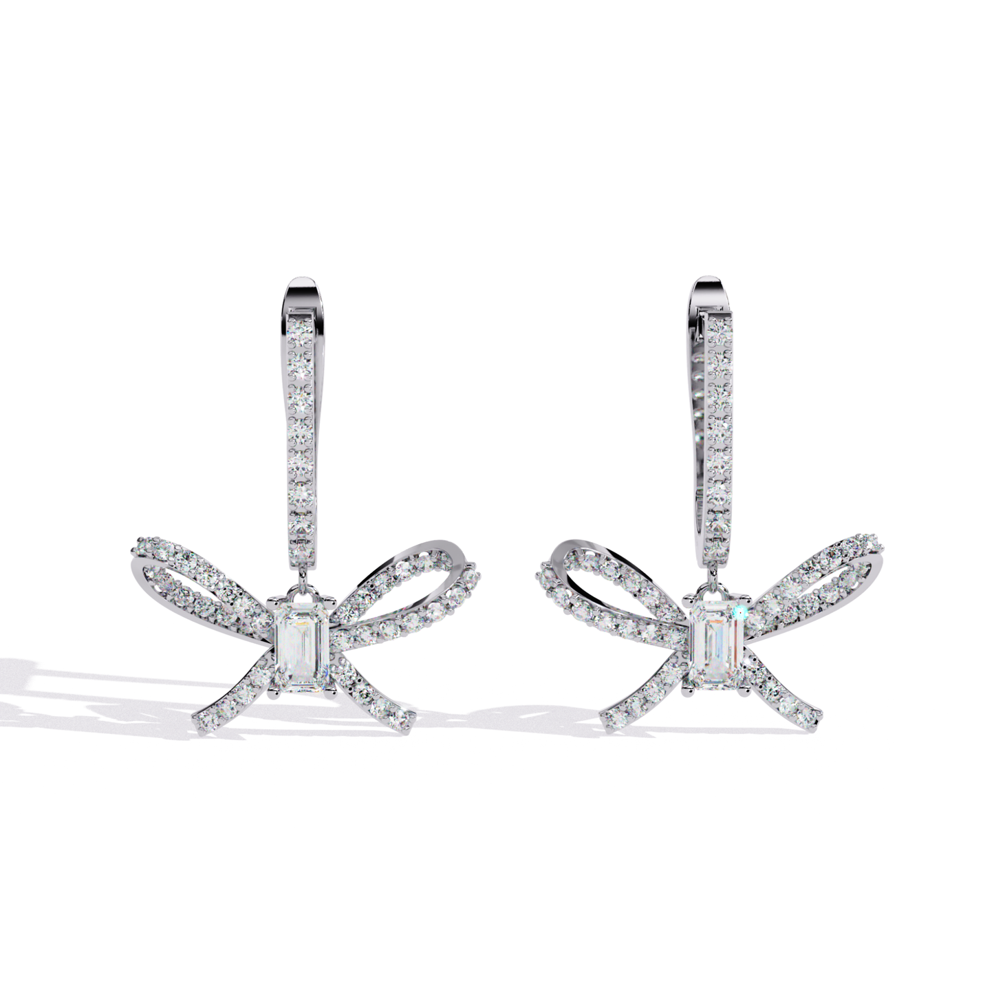 1.19 Ct Round Diamond Infinity Cluster Hoop Earrings - HIGHCARAT DIAMONDS