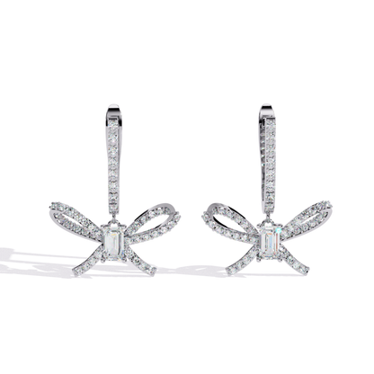 1.19 Ct Round Diamond Infinity Cluster Hoop Earrings - HIGHCARAT DIAMONDS