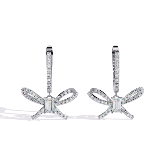 1.19 Ct Round Diamond Infinity Cluster Hoop Earrings - HIGHCARAT DIAMONDS